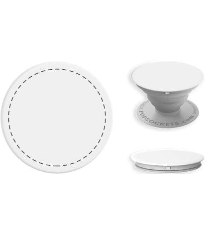 Full Color PopSocket® with Mount - White / Light Grey