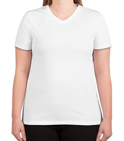 Hanes Women's Cool Dri V-Neck Performance Shirt - White