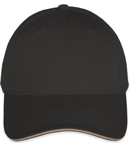 Port & Company Sandwich Bill Hat - Black / Khaki