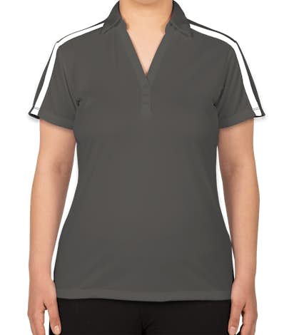 Port Authority Women's Silk Touch Colorblock Performance Polo - Steel Grey / White