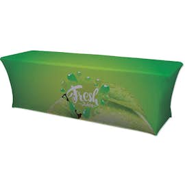 Full Color 8' Ultrafit Curve Open-Back Stretch Tablecloth