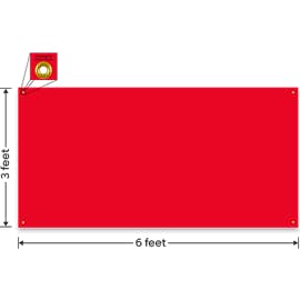 Full Color 6' x 3' Vinyl Banner - Color: Red