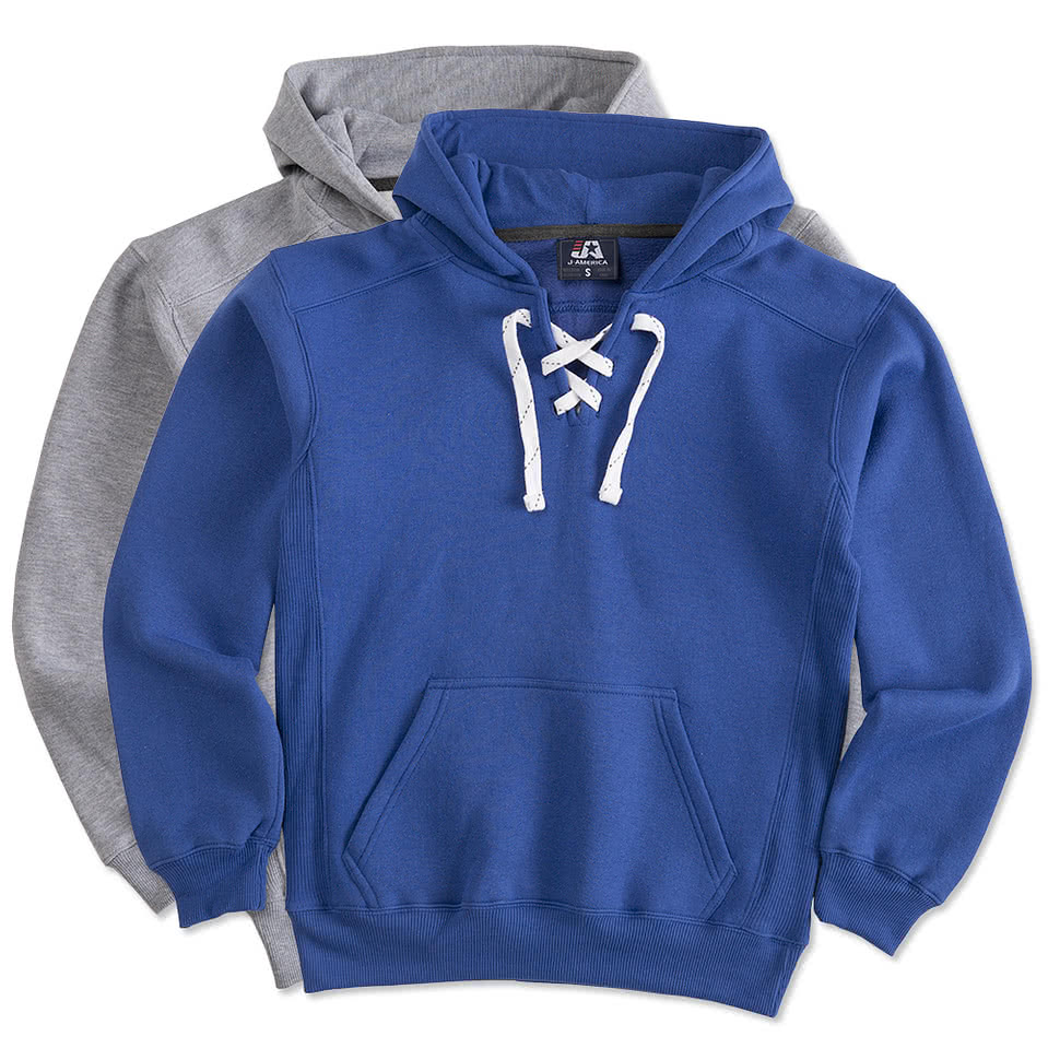 hockey style lace up hoodie
