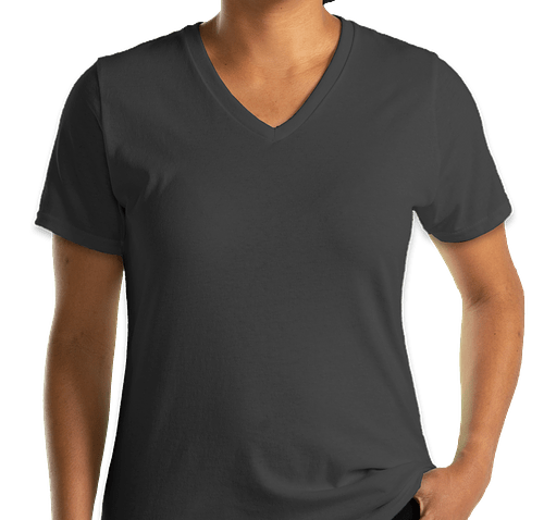 Port & Company Women's Core Cotton V-Neck T-shirt - Color: Charcoal