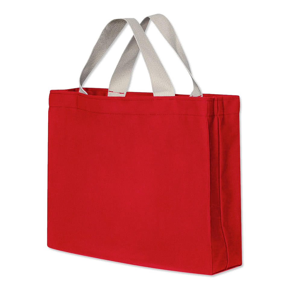 gusseted canvas tote bag