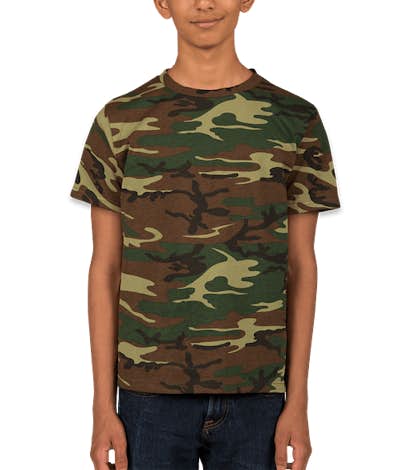 Code 5 Youth Camo T-shirt - Green Woodland