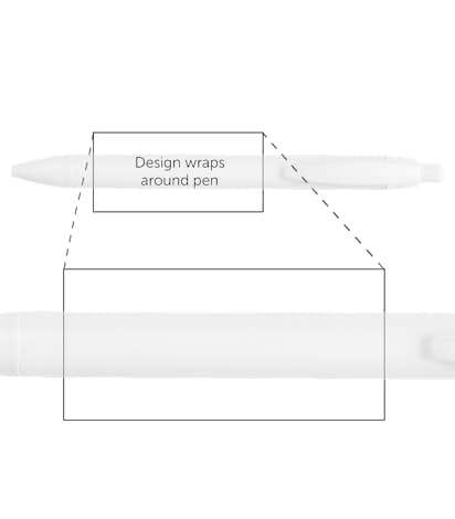 BIC WideBody Retractable Pen (blue ink) - White / White