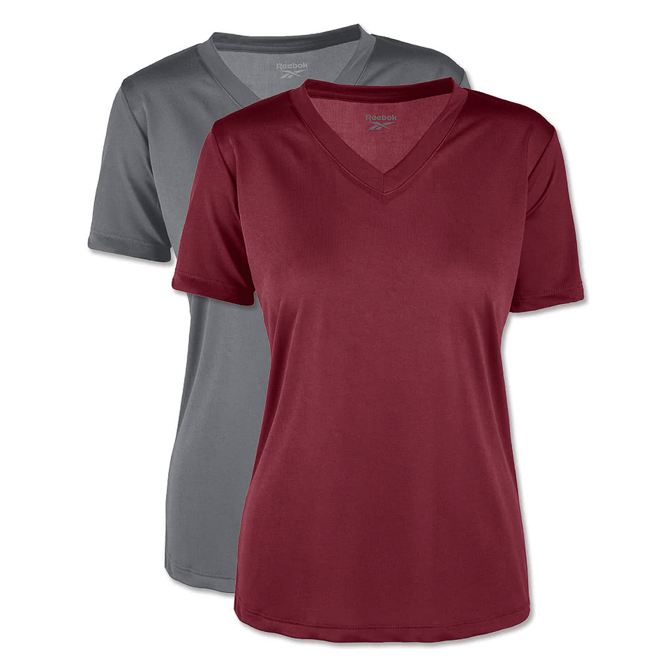 reebok v neck shirt