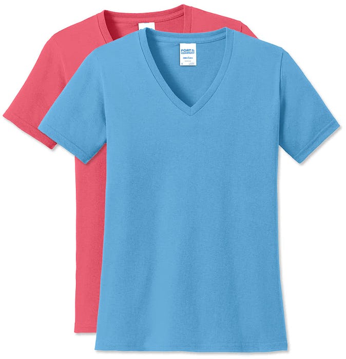 Custom & Company Women's Core Cotton V-Neck T-shirt - Design Women's Short Sleeve T-shirts Online at CustomInk.com