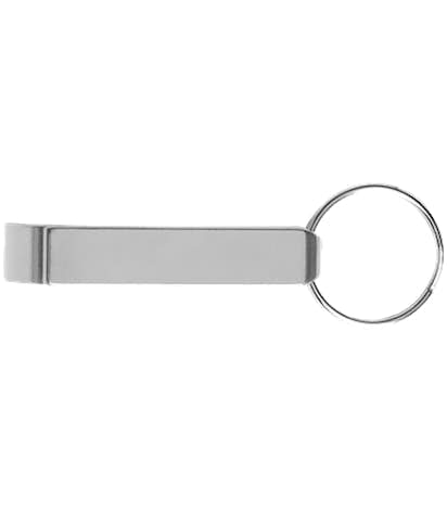 Laser Engraved Aluminum Bottle Opener Keychain - Silver
