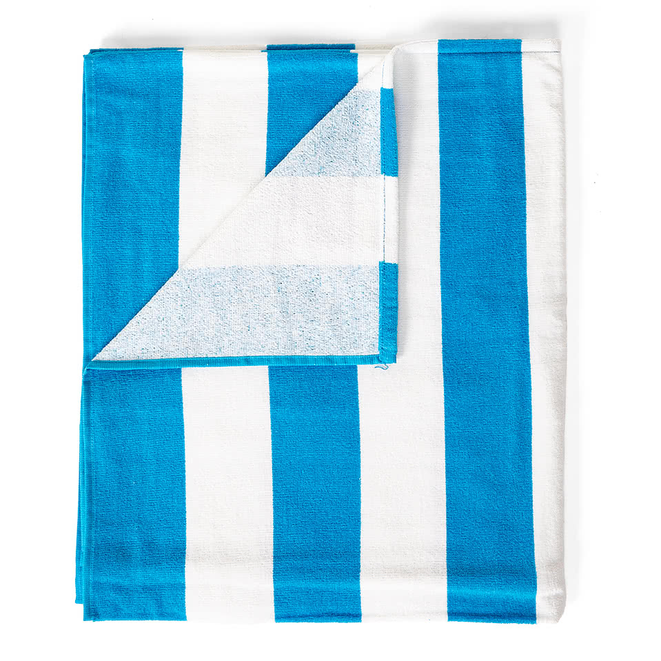 Custom Port Authority Midweight Embroidered Cabana Stripe Beach Towel