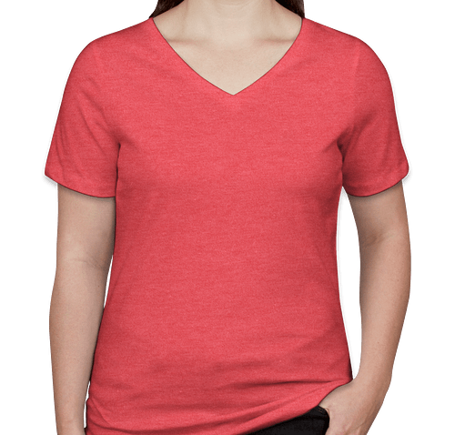 Bella + Canvas Women's Tri-Blend V-Neck T-shirt - Color: Red Triblend