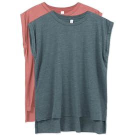 Bella + Canvas Women's Flowy Rolled Cuff T-shirt
