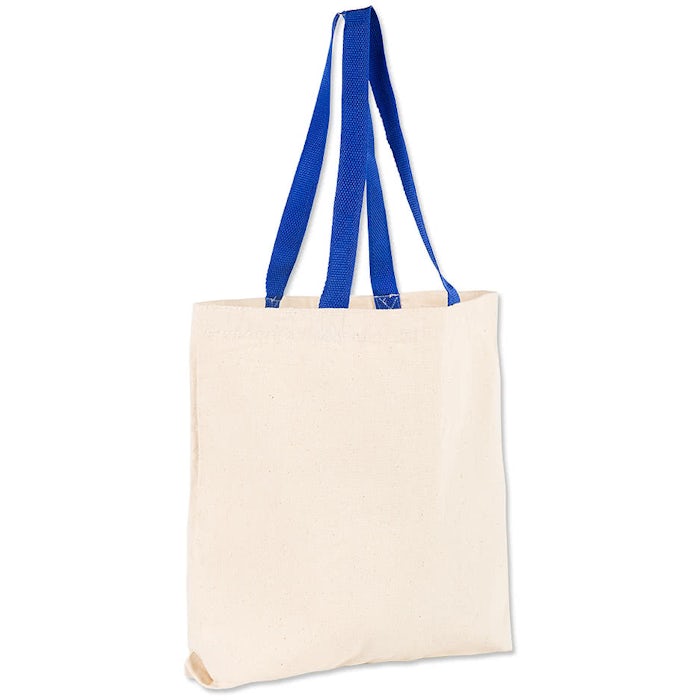 Midweight Contrast Handles Cotton Canvas Tote Bag