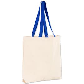 Midweight Contrast Handles Cotton Canvas Tote Bag