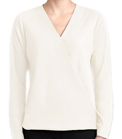 Port Authority Women's Wrap Blouse - Ivory Chiffon