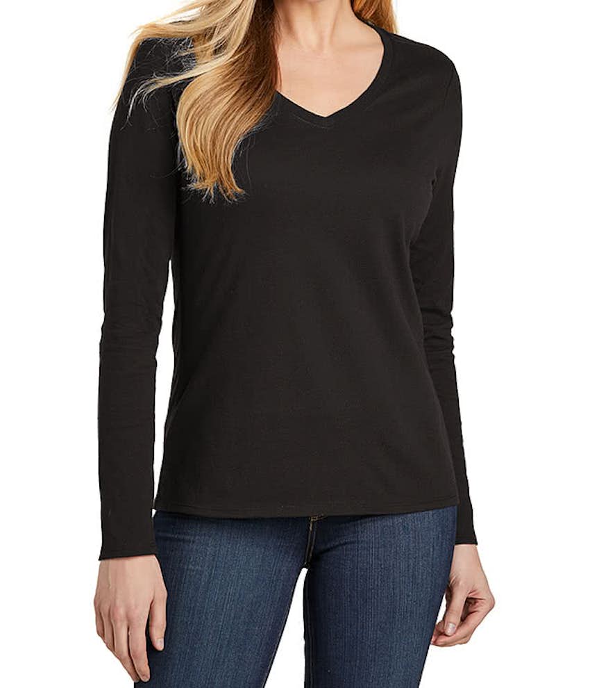 Custom District Women's V.I.T. Long Sleeve V-Neck T-shirt - Design ...