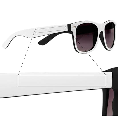 Two-Tone Malibu Sunglasses - Black / White