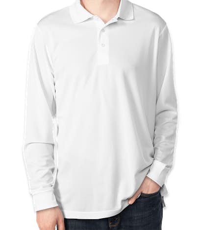 Core 365 Long Sleeve Performance Polo - White