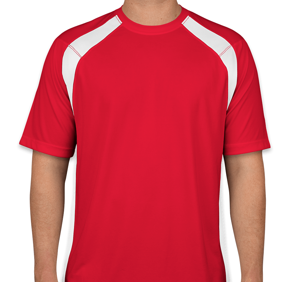 Sport-Tek Colorblock Performance Shirt in True Red / White