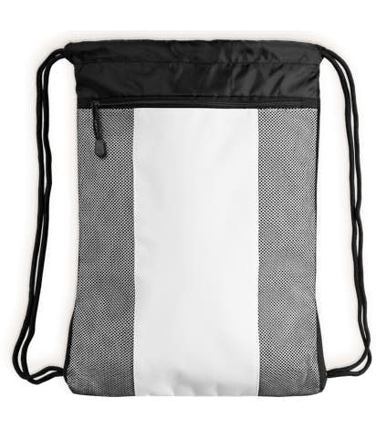 Team 365 Contrast Mesh Drawstring Bag - White