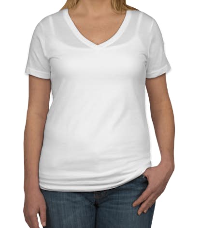 Anvil Women's Lightweight V-Neck T-shirt - White