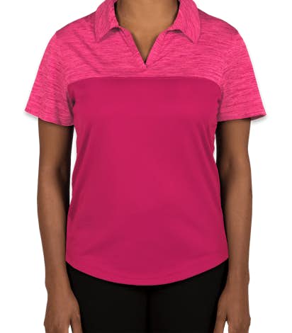 Augusta Women's Tonal Heather Performance Polo - Power Pink