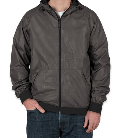 Sport-Tek Embossed Full Zip Hooded Jacket - Graphite / Black