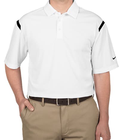 Nike Golf Dri-FIT Shoulder Stripe Performance Polo - White / Black