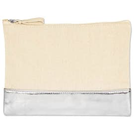 Cotton Cosmetic Bag with Metallic Accent