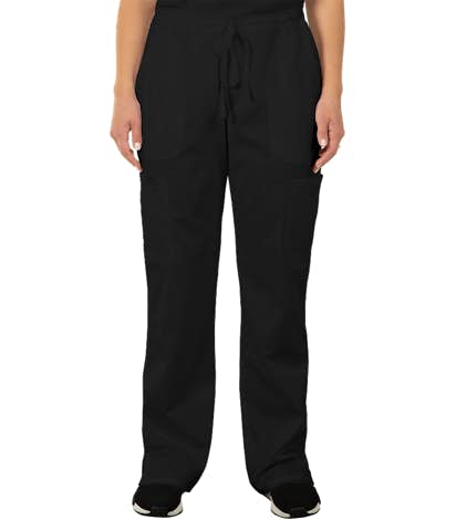 Cherokee Workwear Revolution Women's Drawstring Cargo Scrub Pant - Black
