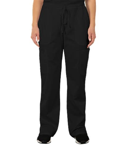 Cherokee Workwear Revolution Women's Drawstring Cargo Scrub Pant - Black