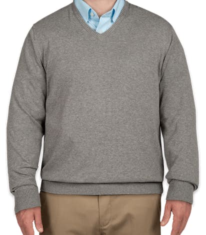Port Authority V-Neck Sweater - Medium Heather Grey