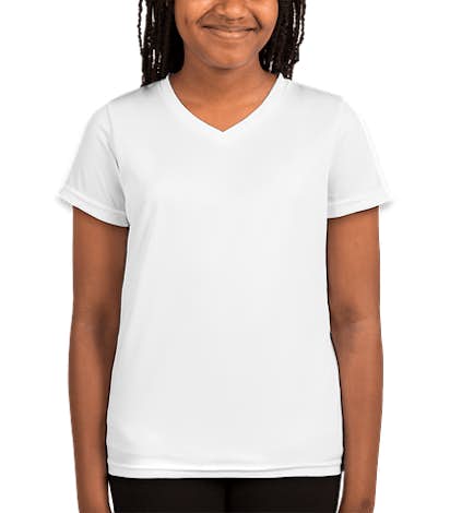 Augusta Youth Girls V-Neck Performance Shirt - White