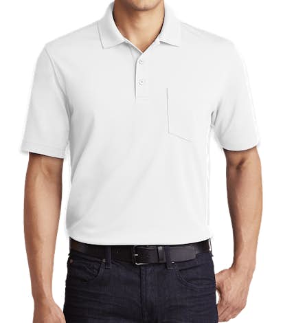 Port Authority Dry Zone Micro-Mesh Pocket Polo - White