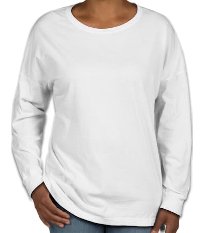 Comfort Colors Women's Drop Shoulder Long Sleeve T-Shirt - White