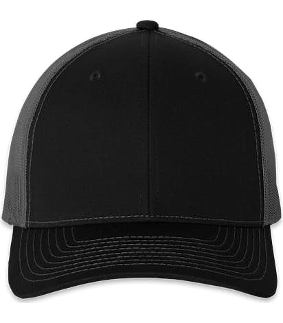 Richardson Snapback Trucker Hat - Black / Charcoal