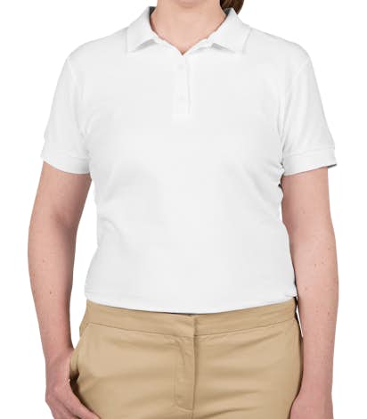 Gildan Women's Double Pique Polo - White