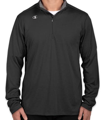 Champion Training Vapor Quarter Zip Performance Shirt - Black Heather