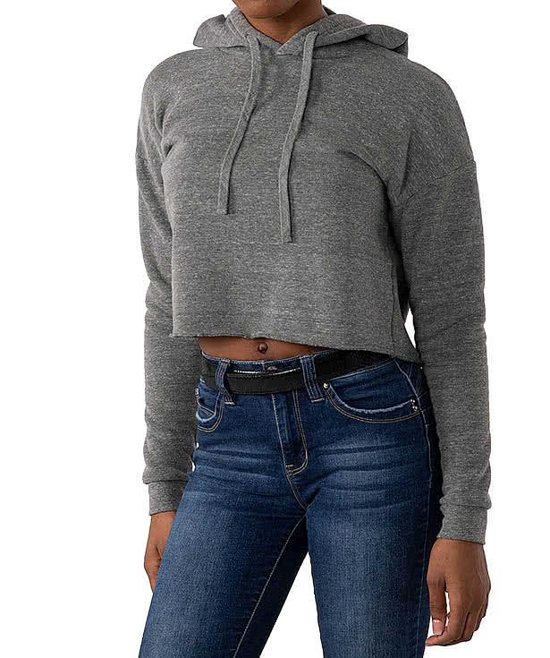 Custom Royal Apparel Women's USAMade Eco TriBlend Cropped Hoodie