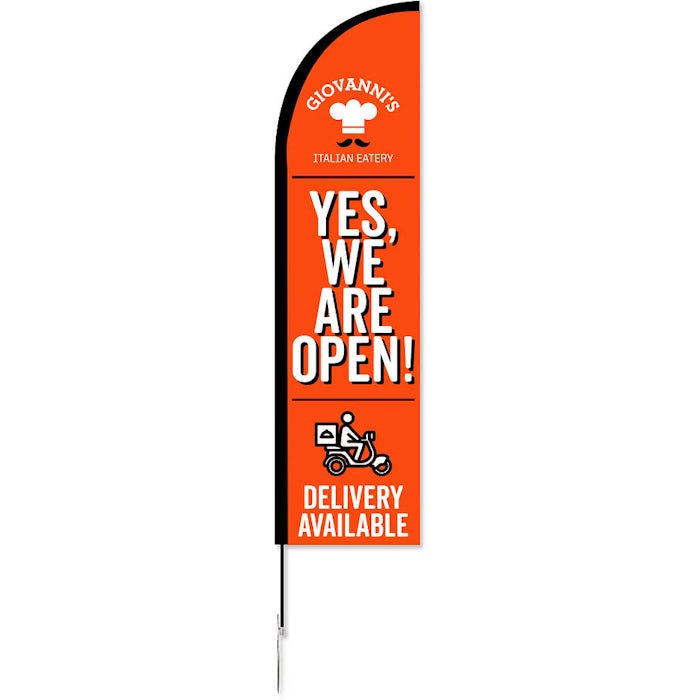 Full Color 8' Feather Flag with Ground Stake