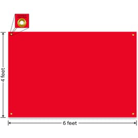 Full Color 6' x 4' Vinyl Banner - Color: Red