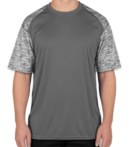 Badger Heather Sleeve Performance Shirt - Graphite / Graphite Blend