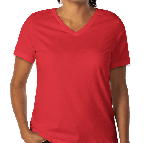 Bella + Canvas Women's V-Neck T-shirt - Color: Red