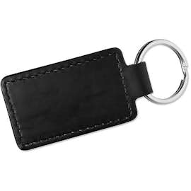 Debossed Tuscany Faux Leather Rectangle Keychain