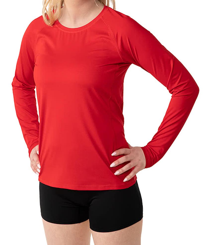 Download Custom Sport-Tek Women's Long Sleeve Rash Guard Shirt ...