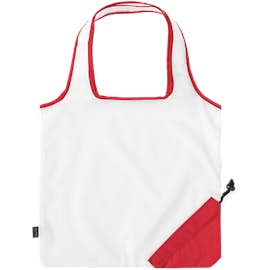 Contrast Foldaway Shopper Tote - Color: White / Red