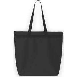 Large Recycled Poly Zippered Tote - Color: Black