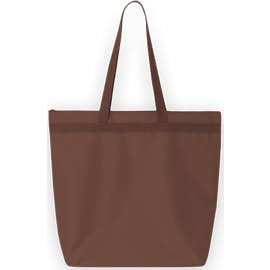 Large Recycled Poly Zippered Tote - Color: Brown