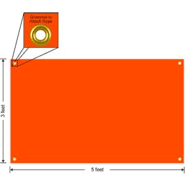 Full Color 5' x 3' Vinyl Banner - Color: Orange
